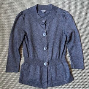 Grey large button cardigan